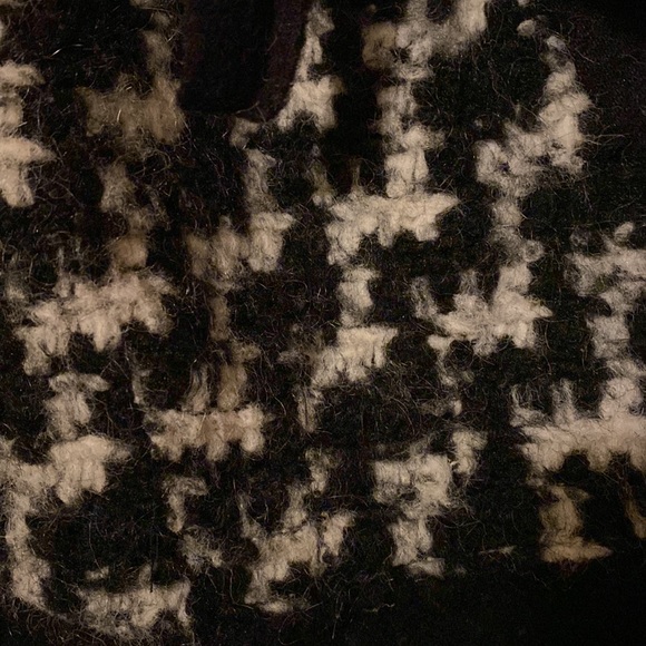 Houndstooth Fuzzy Button Front Sweater Cardigan Made In Italy Large L - Picture 3 of 8